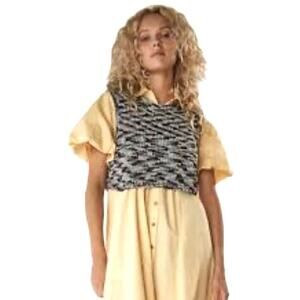 Free People Beach Women’s Donna Cropped Knit Sweater Vest Size XL